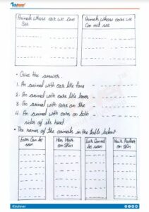 CBSE Class 4 EVS Ear To Ear Worksheet With Solutions