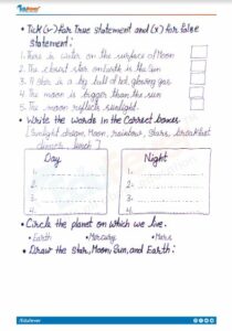 Cbse Class Evs Sun Moon Earth And Stars Worksheet