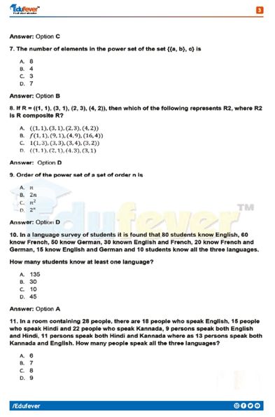 CBSE Class 12th Modern Algebra MCQ E-Book in PDF