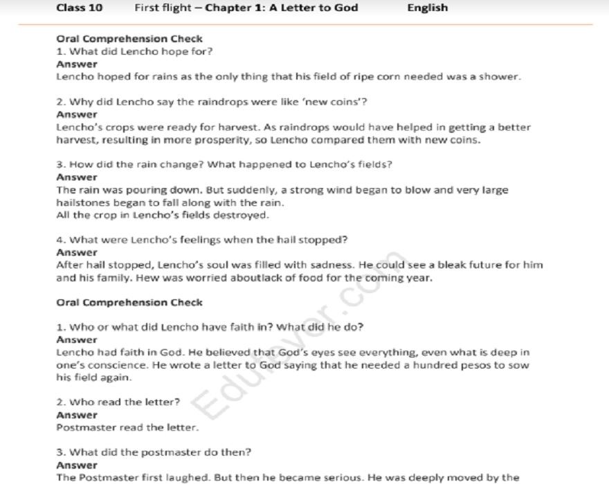 Download Free Class 10th English First Flight NCERT Solutions 2021-22