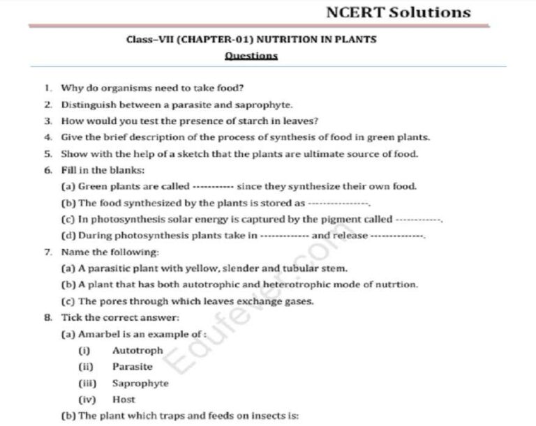 CBSE Class 7 Science NCERT Solution In PDF