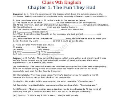 CBSE Class 9th English Beehive NCERT Solutions In PDF