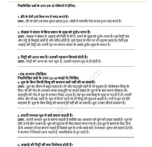 Class 9 Hindi (Sparsh-I) NCERT Solution (Example)