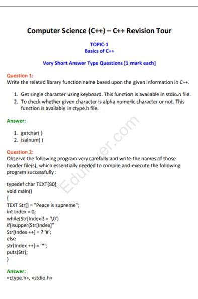 CBSE Class 12th Computer Science NCERT Solutions