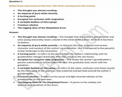 Class 11th English Hornbill NCERT Solutions in PDF