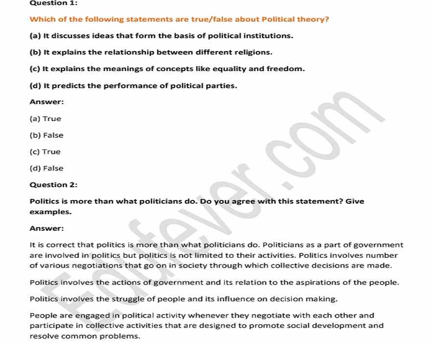 case study based questions for class 11 political science