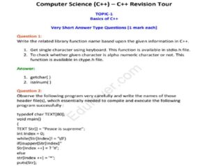 Class 12th Computer Science NCERT Solutions in PDF