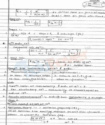 Chemical Kinetics Hand Written Notes For Neet Entrance Exam