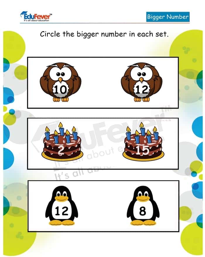 Circle the Bigger Number Example
