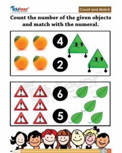 Class LKG - Count And Match Worksheets in PDF For Kindergarten