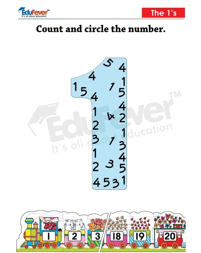 Count and Circle the Numbers Example