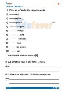 free download cbse class 1 english activity worksheet in pdf