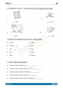 free download cbse class 1 english class test worksheet in pdf