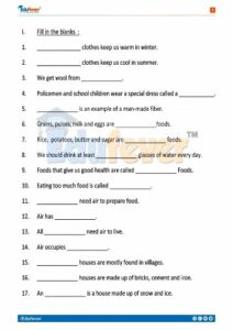 free download cbse class 2 evs activity worksheet in pdf