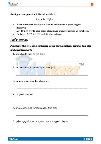 CBSE Class 2 English Activity Worksheet 1