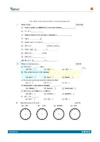free download cbse class 3 maths sample paper