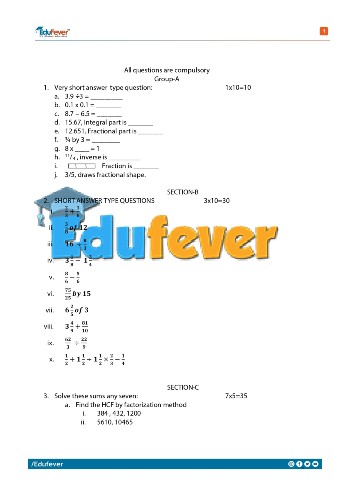 Class 5 Maths Sample Papers