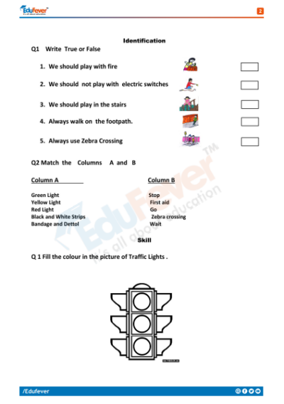 CBSE Class 1 EVS Class Test Worksheet in PDF