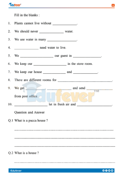 CBSE Class 1 EVS Revision Worksheet In PDF