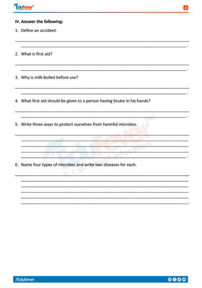 CBSE Class 4 Science Printable Worksheet In PDF