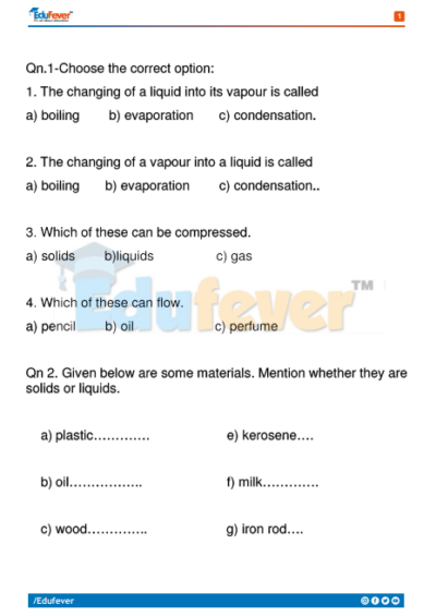 CBSE Class 4 Science Holiday Homework in PDF