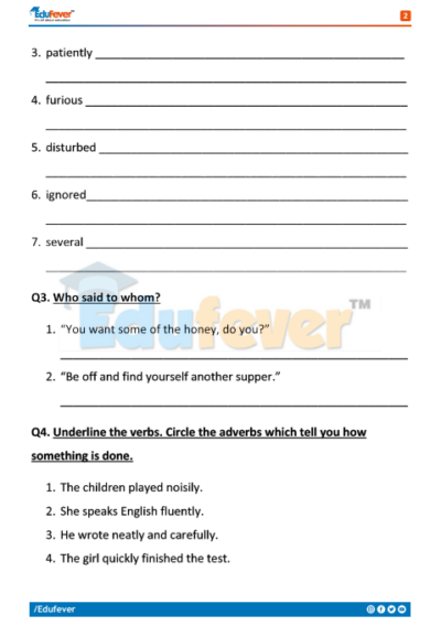 cbse assignment for class 5 english