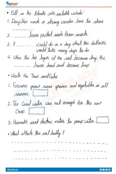 CBSE Class 5 EVS A Seed Tells A Farmer's Story Worksheet with Solutions