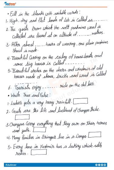 CBSE Class 5 EVS A Shelter So High Worksheet with Solutions