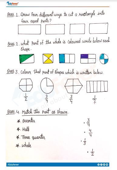 CBSE Class 4 Math Halves And Quarters Worksheet With Solutions