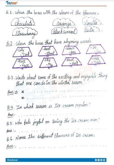 CBSE Class 5 English Ice Cream Man Worksheet with Solution
