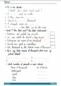 CBSE Class 2 EVS Means Of Transport Worksheet with Solutions