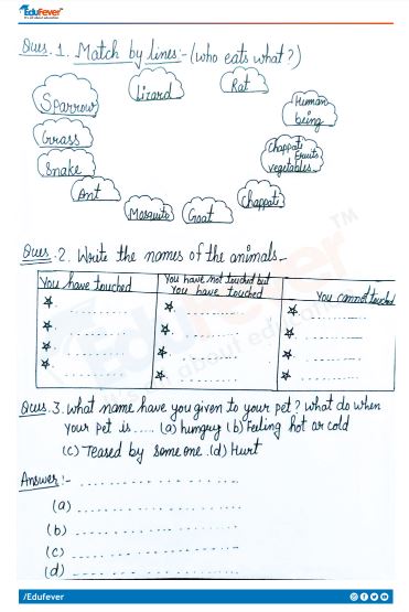 Buy Class 3 EVS Our Friends Animals Worksheet with Solutions
