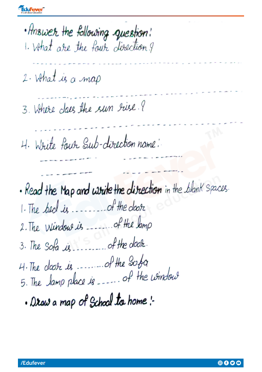 CBSE Class 2 EVS Direction Worksheet with Solutions
