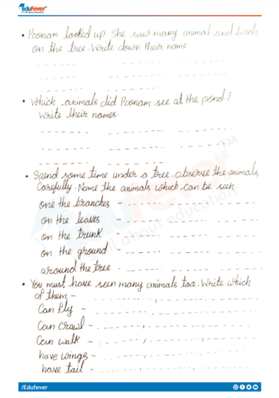CBSE Class 3 EVS Poonam's Day Out Worksheet with Solutions
