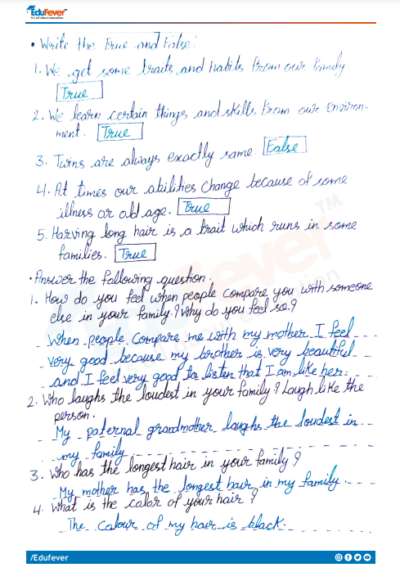 CBSE Class 5 EVS Like Father Like Daughter Worksheet with Solutions CBSE Class 5 EVS Like Father Like Daughter Worksheet with Solutions