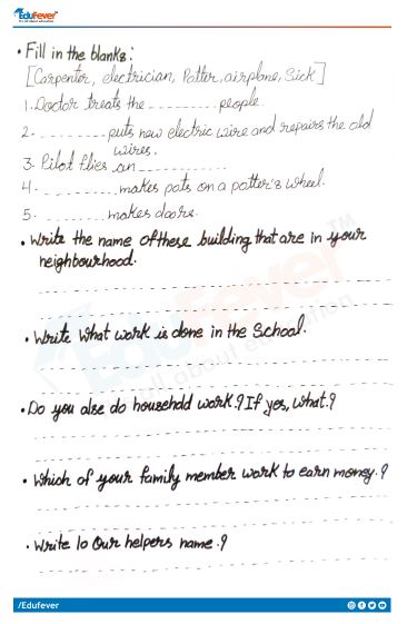 CBSE Class 3 EVS Work We Do Worksheet