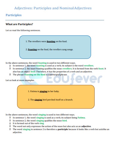 CBSE Class 7 English Grammar Adjectives Worksheets
