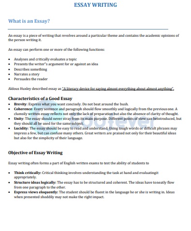 grade 7 english essay writing