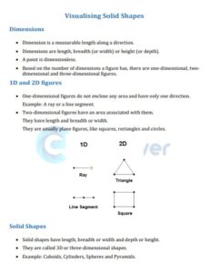 Class 7 Maths Chapter 13 Visualising Solid Shapes Worksheet