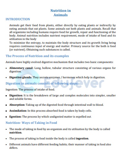 CBSE Class 7 Science Chapter 2 Nutrition in Animals