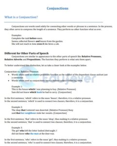 CBSE Class 8 English Conjunctions PDF