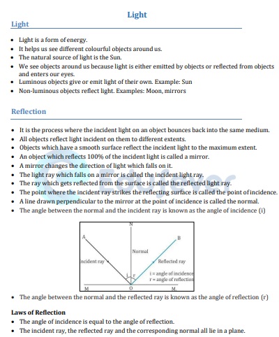 8th class science light chapter question answer