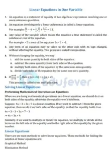 Class 8 Maths Chapter 2 Linear Equations in One Variable Worksheet
