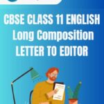 CBSE Class 11 English Letter To Editor PDF