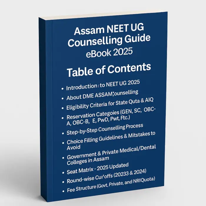 Assam NEET UG Counselling eBook 2025 Table of Content