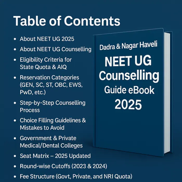 Dadra & Nagar Haveli NEET UG Counselling eBook Table of Content