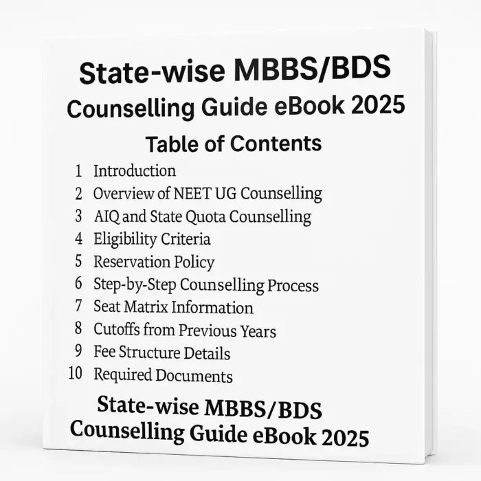 State-wise MBBS-BDS Counselling eBook Table of content