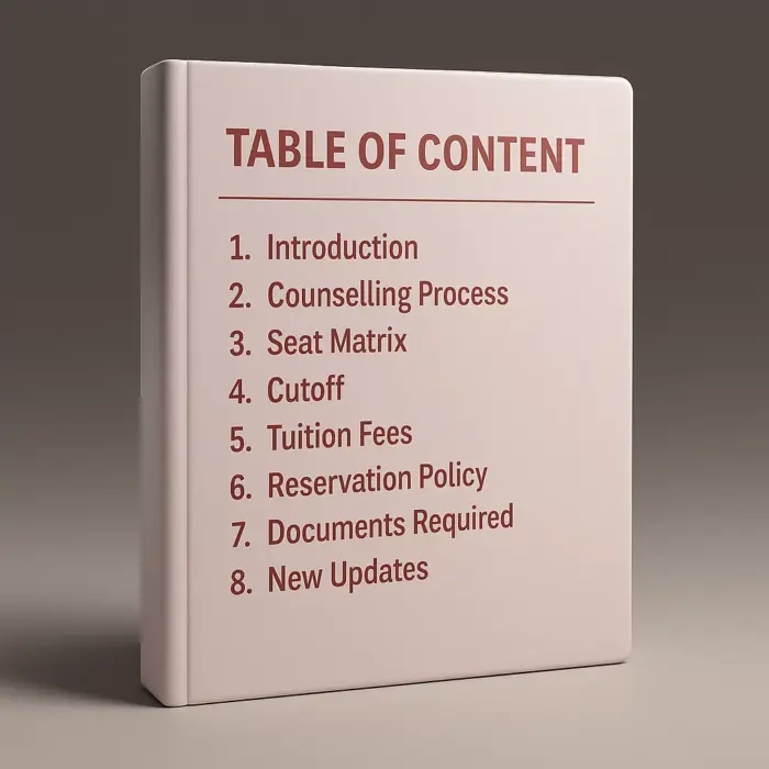 Uttarakhand NEET UG Counselling eBook Table of Content